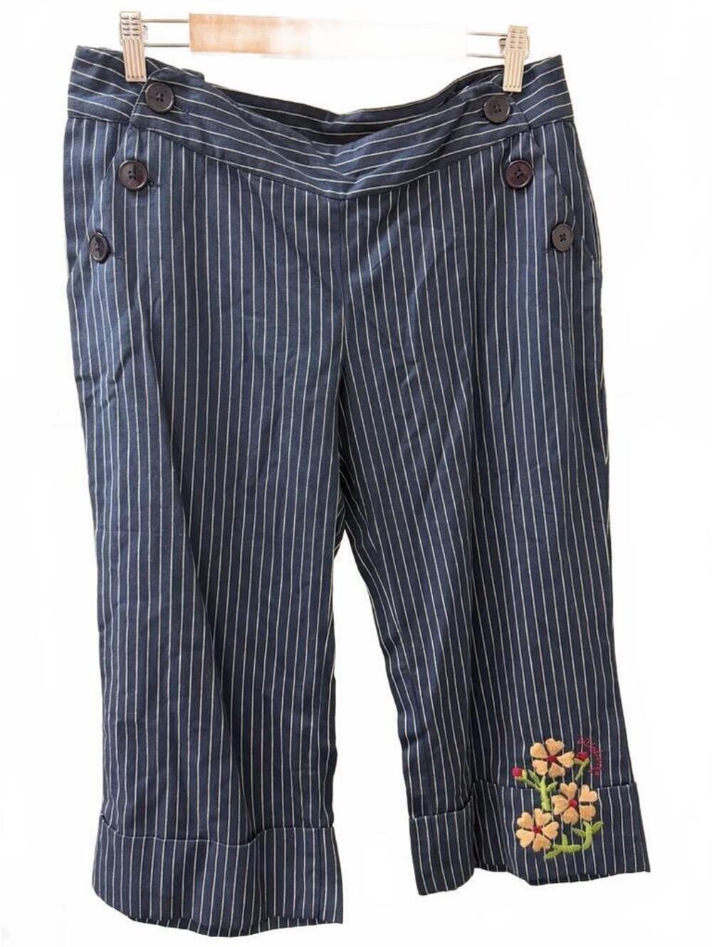 Vintage Billabong Women's Pinstripe Embroidered Pants Size 9 NWT Y2K